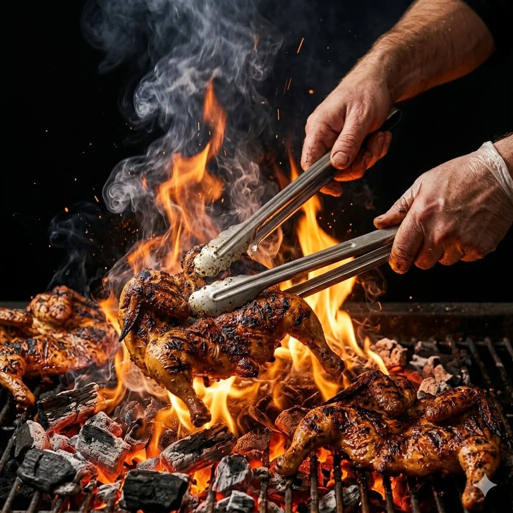 Over the flame